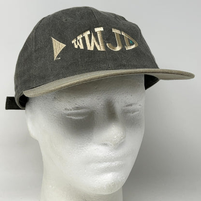 Vintage 90s WWJD Fish Hat Baseball Cap What Would Jesus Do Christ Strapback Gray