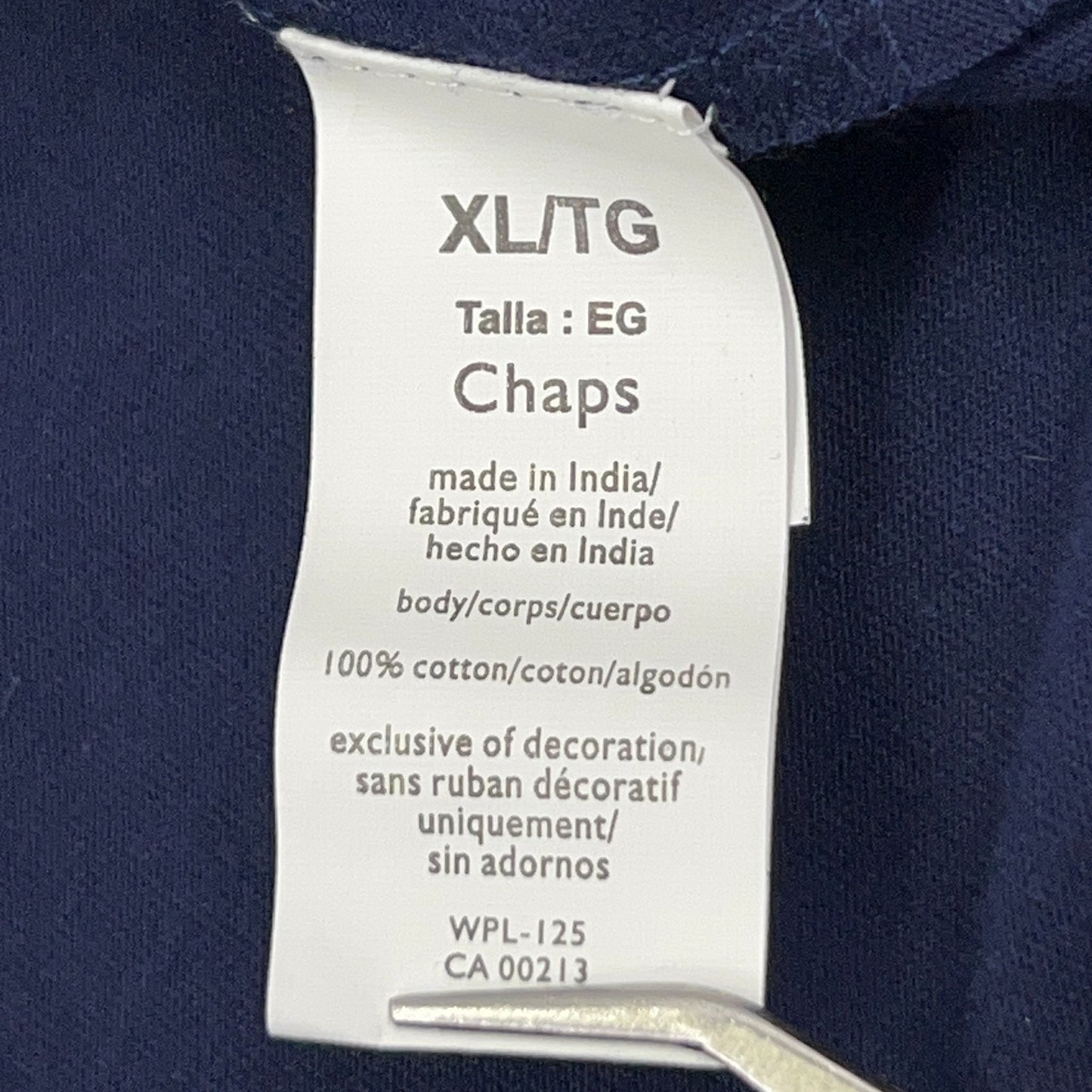 Chaps Polo Shirt XL X-Large Blue Graph Check Short Sleeve Ralph Lauren Cotton