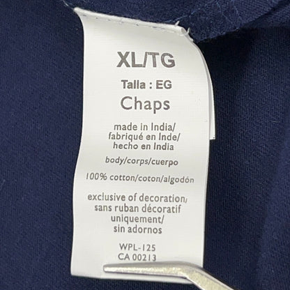 Chaps Polo Shirt XL X-Large Blue Graph Check Short Sleeve Ralph Lauren Cotton