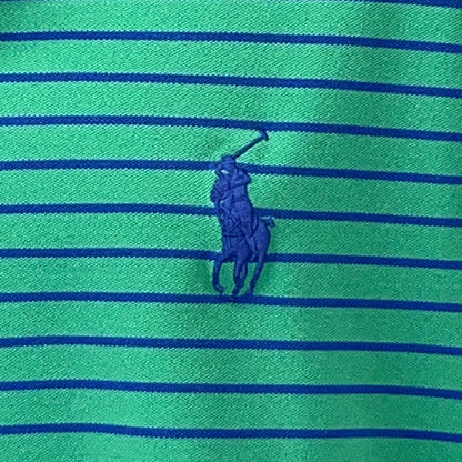 Polo Golf Ralph Lauren Polo Shirt Mens 2XL XXL Green Blue Stripe Performance