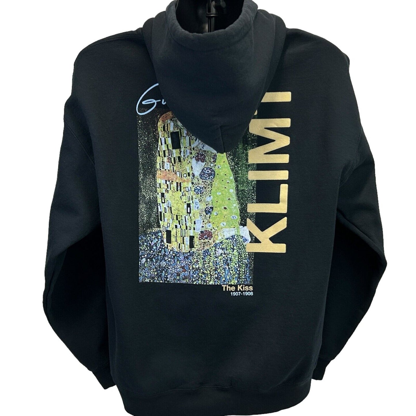 Sudadera con capucha con pintura artística de Gustav Klimt El beso para hombre, color negro