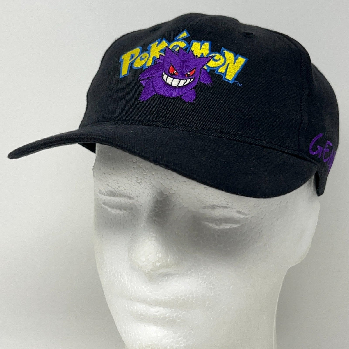 Vintage Pokemon Gengar Pikachu Nintendo Black Strapback Baseball Hat Cap Anime