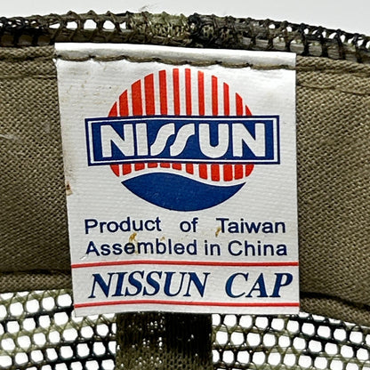 Vintage 90s Pickard Trucking Trucker Hat Baseball Cap Camo Mesh Snapback Green