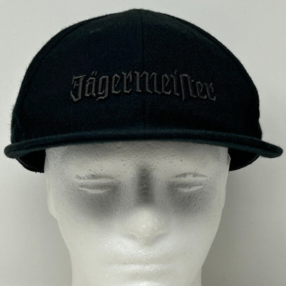 Gorra de béisbol con el logotipo de Jagermeister, con alcohol, de seis paneles, color negro, ajustada, 7 1/2