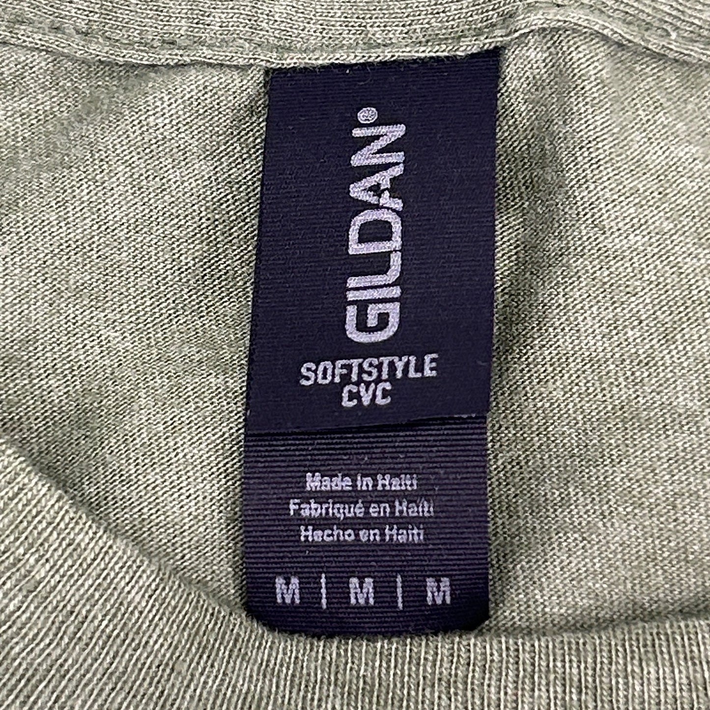 Bon Jovi Mirror Image T Shirt OD Green Reversed Heart and Dagger Logo M Medium