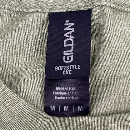 Bon Jovi Mirror Image T Shirt OD Green Reversed Heart and Dagger Logo M Medium