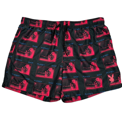 Playboy by Pacsun Swim Trunks Shorts Shop Mesh Lined Pockets Black XL X-Large