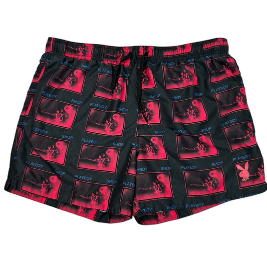 Playboy by Pacsun Swim Trunks Shorts Shop Mesh Lined Pockets Black XL X-Large