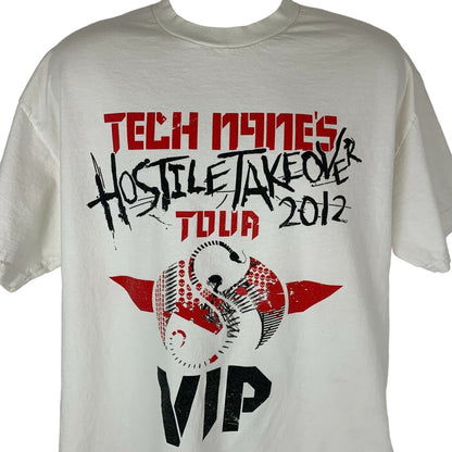 Tech N9ne 2012 Hostile Takeover Tour T Shirt Horrorcore Rap Chopper Hip Hop XL