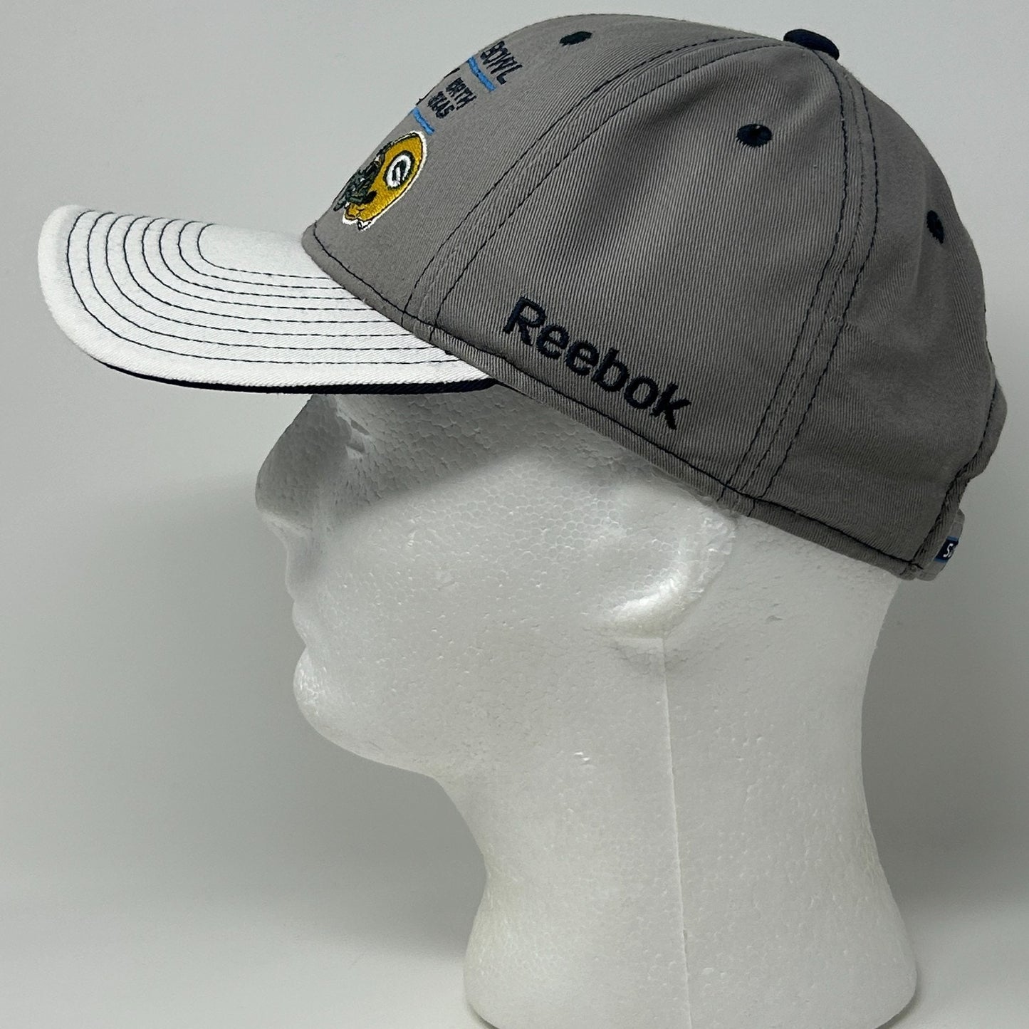 Super Bowl XLV Hat Baseball Cap Green Bay Packers Reebok NFL Strapback Gray - Neon Vintage