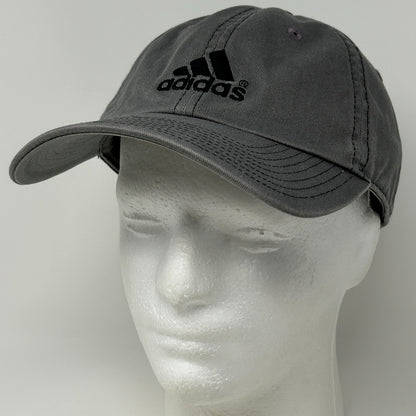 Adidas Dad Hat Baseball Cap Gray Logo Strapback 6 Panel Unstructured