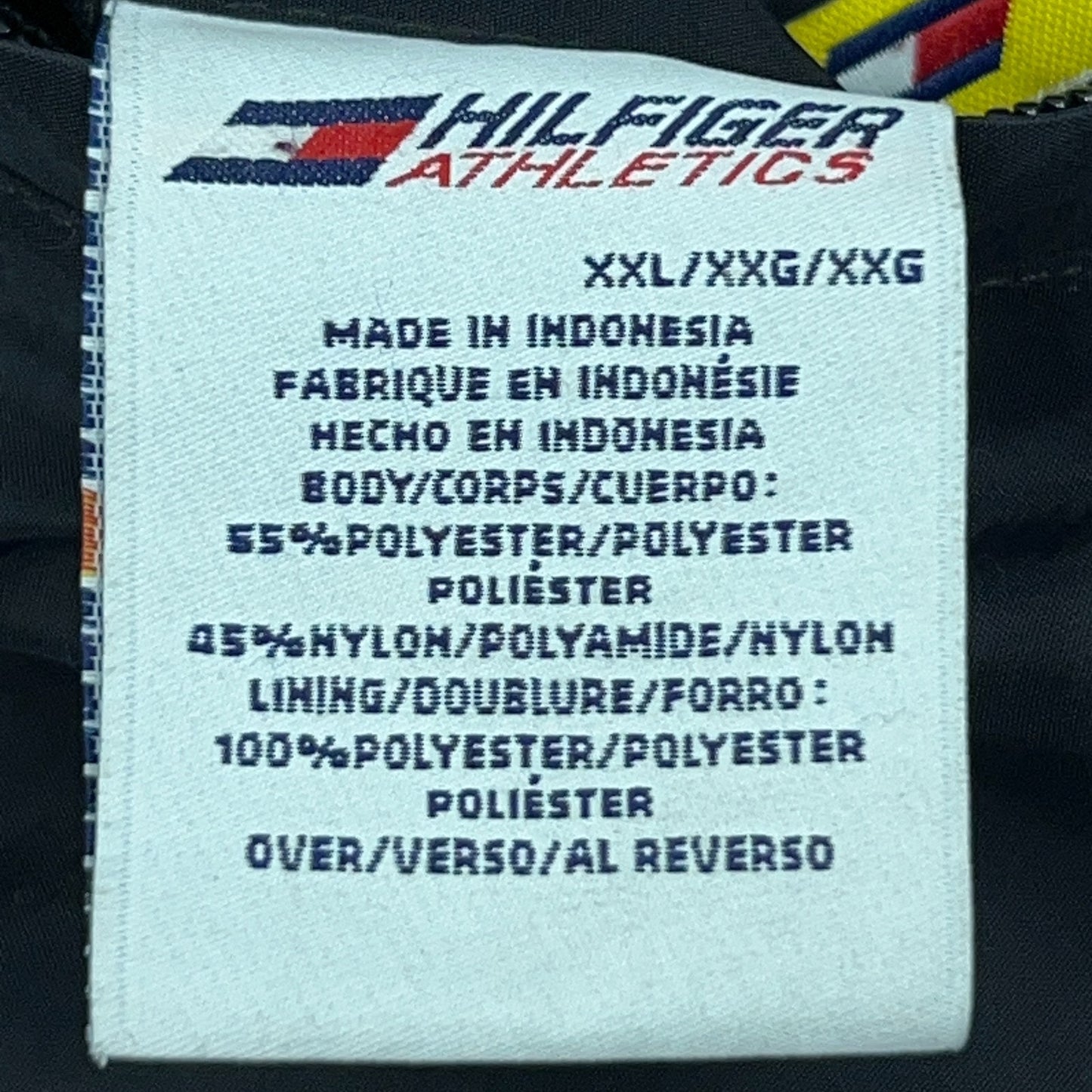 Vintage 90s Tommy Hilfiger Athletics Reversible Jacket Black Red Fleece XXL 2XL