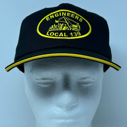 Vintage 90s Engineers IUOE Local 139 Hat Baseball Cap Wisconsin Snapback Black