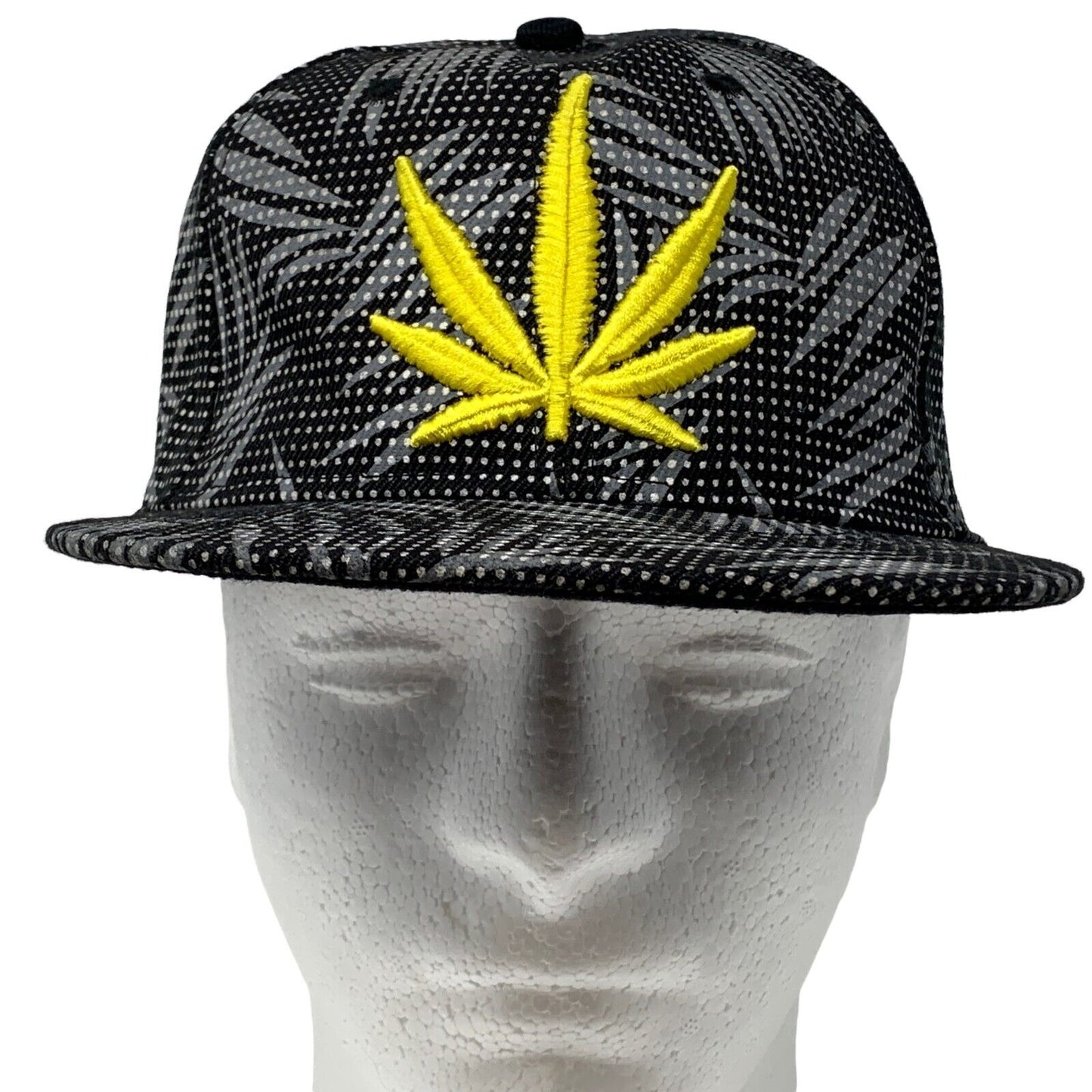 大麻叶棒球帽 Snapback 帽子 大麻大麻 黑色 6 片装