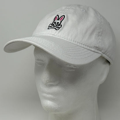 Psycho Bunny Dad Hat Baseball Cap Unstructured 6 Panel Strapback White