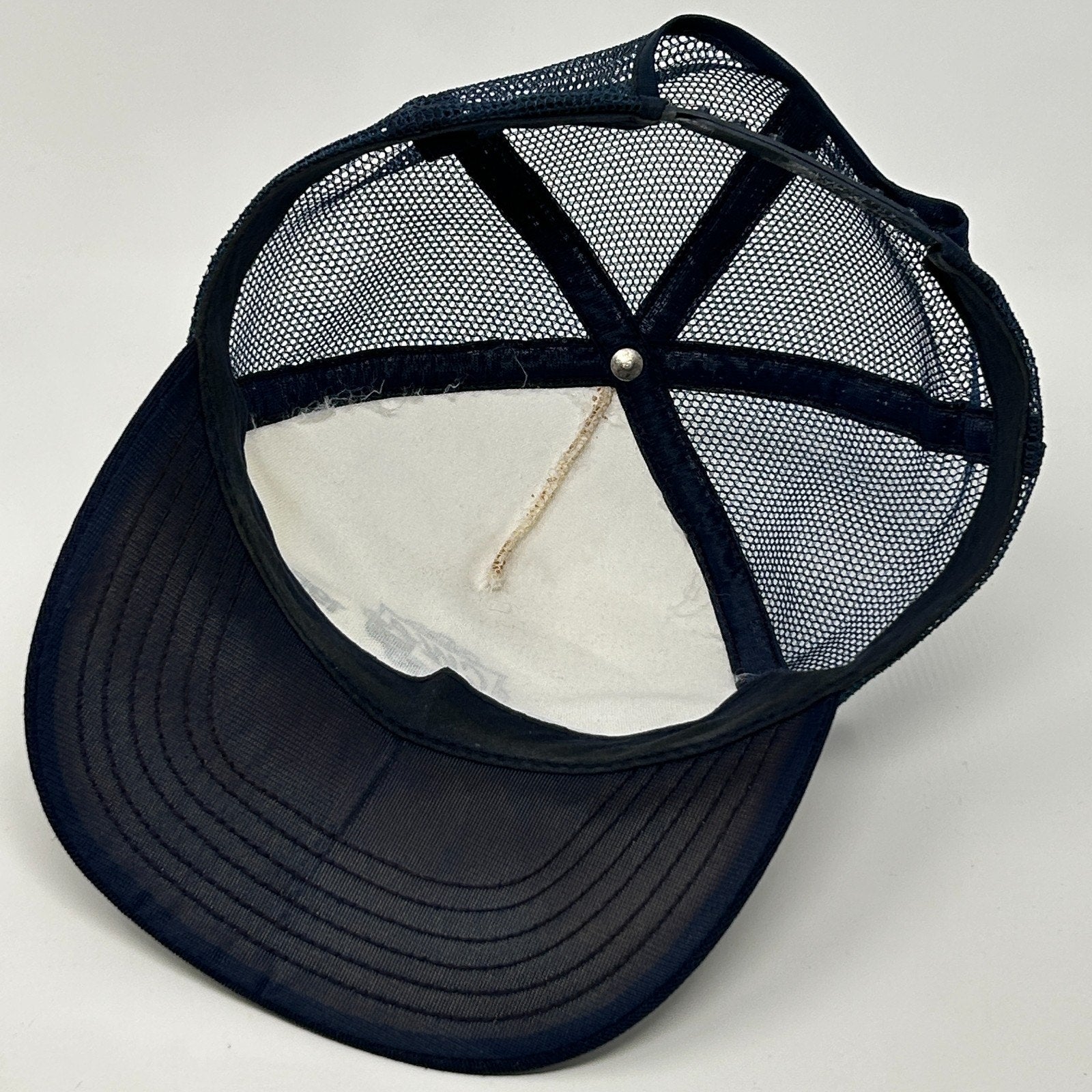 Vintage 80s CWA Communications Workers Trucker Hat Baseball Cap Snapback Blue - Neon Vintage