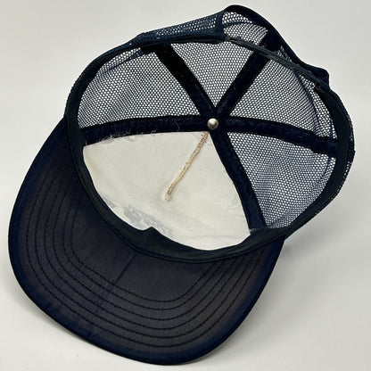Vintage 80s CWA Communications Workers Trucker Hat Baseball Cap Snapback Blue - Neon Vintage