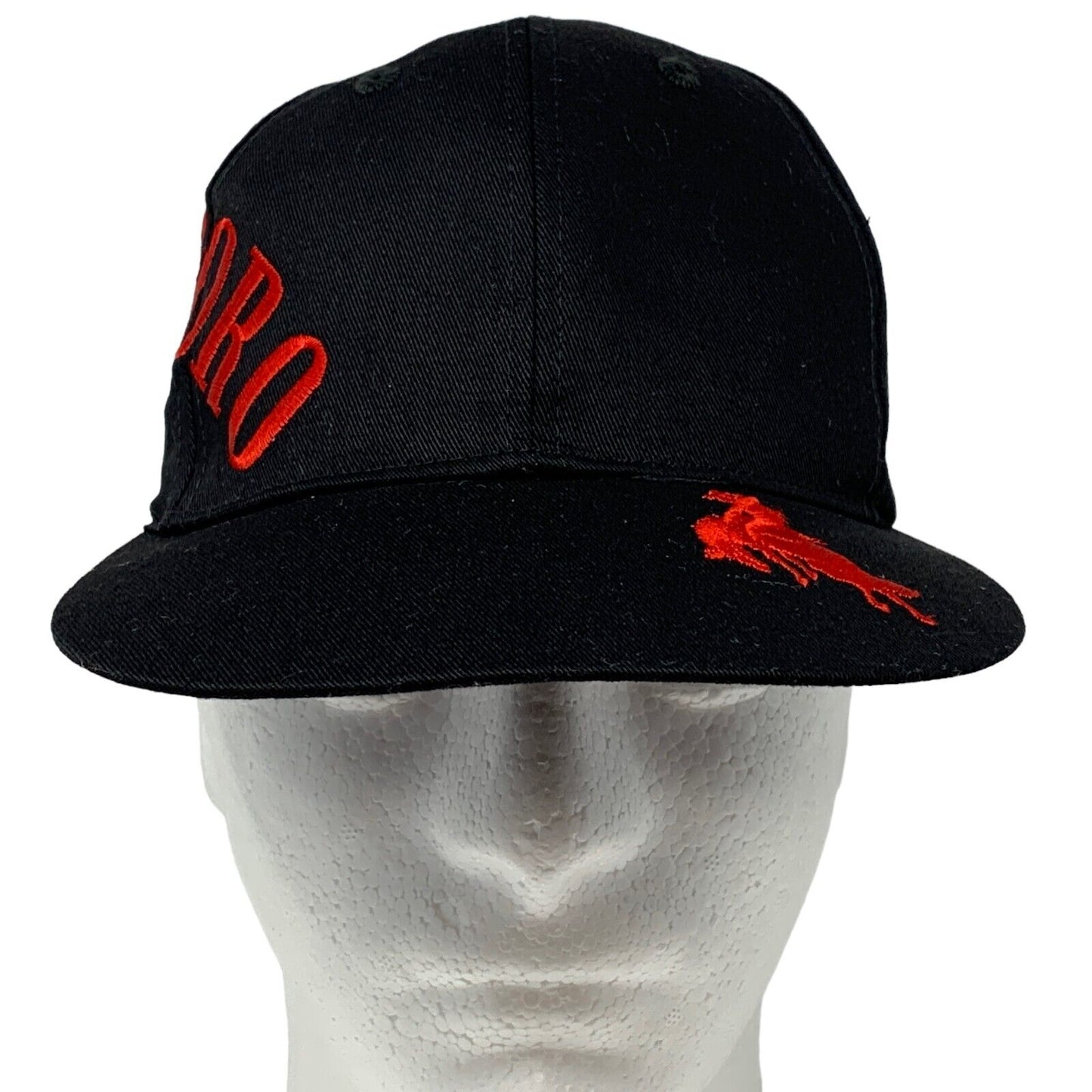 Marlboro Cigarrillos Vintage 90s Snapback Sombrero Negro Spellout Cowboy Gorra de Béisbol