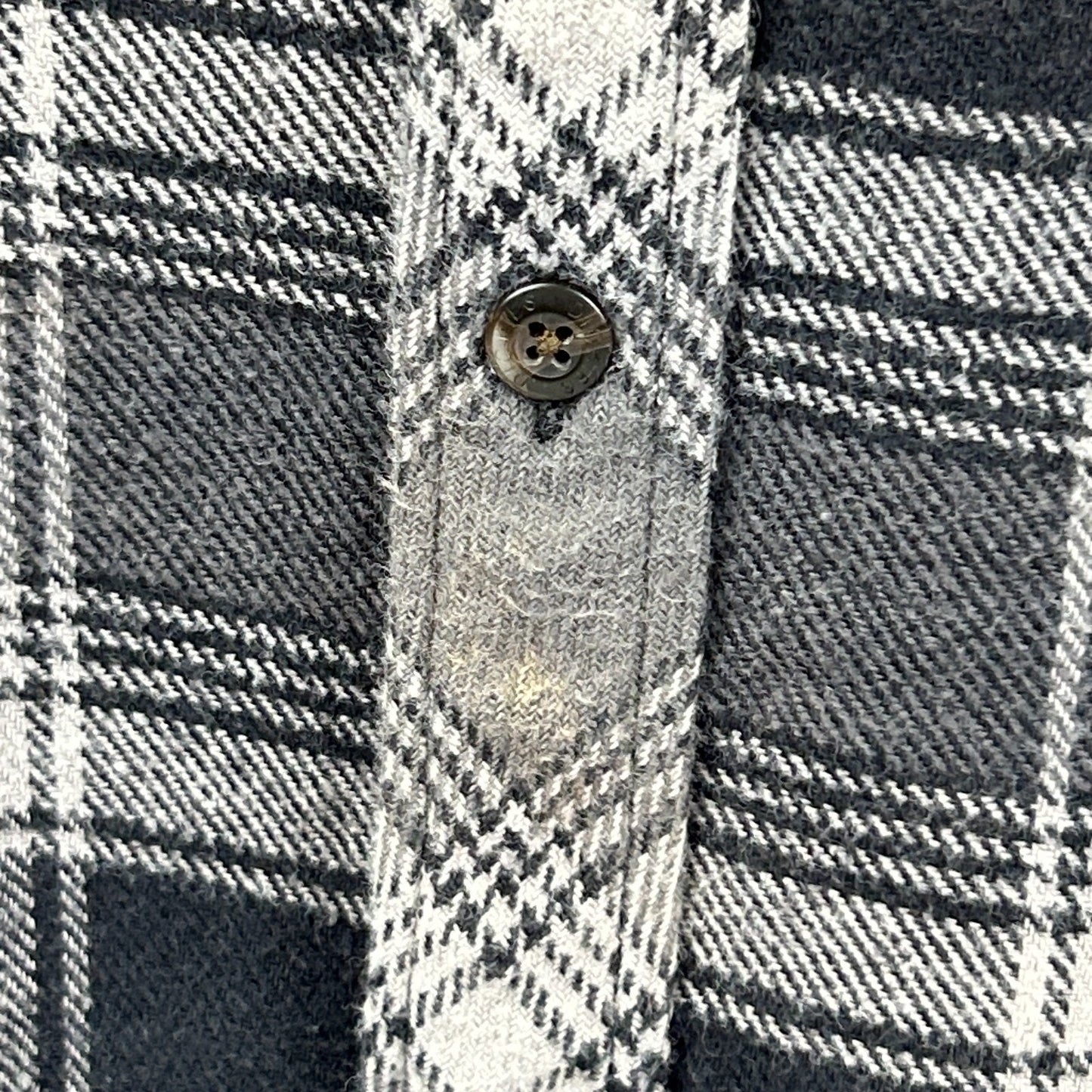 Dickies Heavyweight Flannel Button Front Shirt Grunge Western Gray Plaid 2XL XXL - Neon Vintage