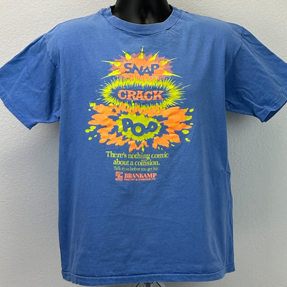 Vintage Brankamp Process Automation T Shirt Mens L Large Blue 80s Snap Crack Pop