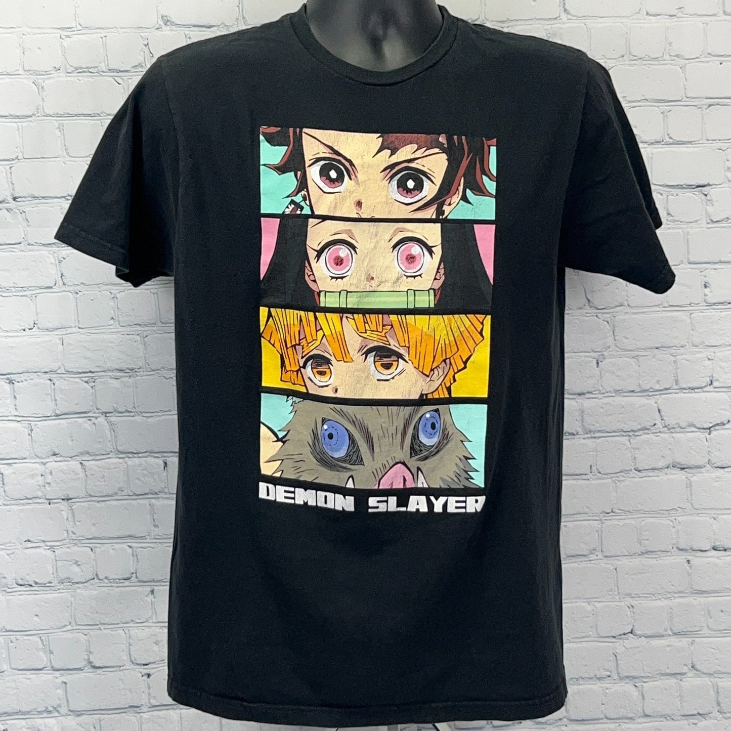 Demon Slayer T Shirt Japanese Manga Anime Short Sleeve Black Unisex M Medium