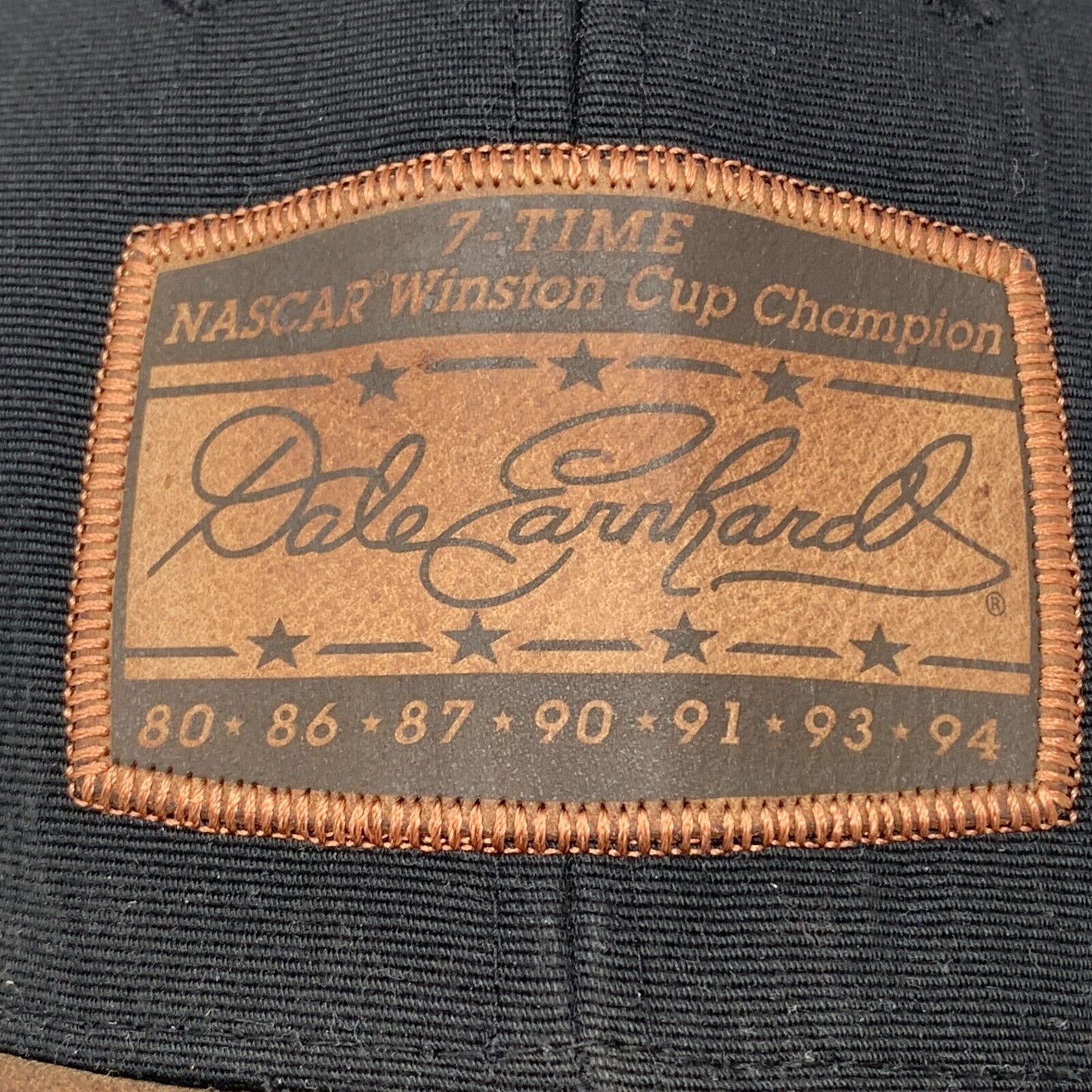 Dale Earnhardt Strapback Hat NASCAR Motorsports Leather Brim Chase Baseball Cap