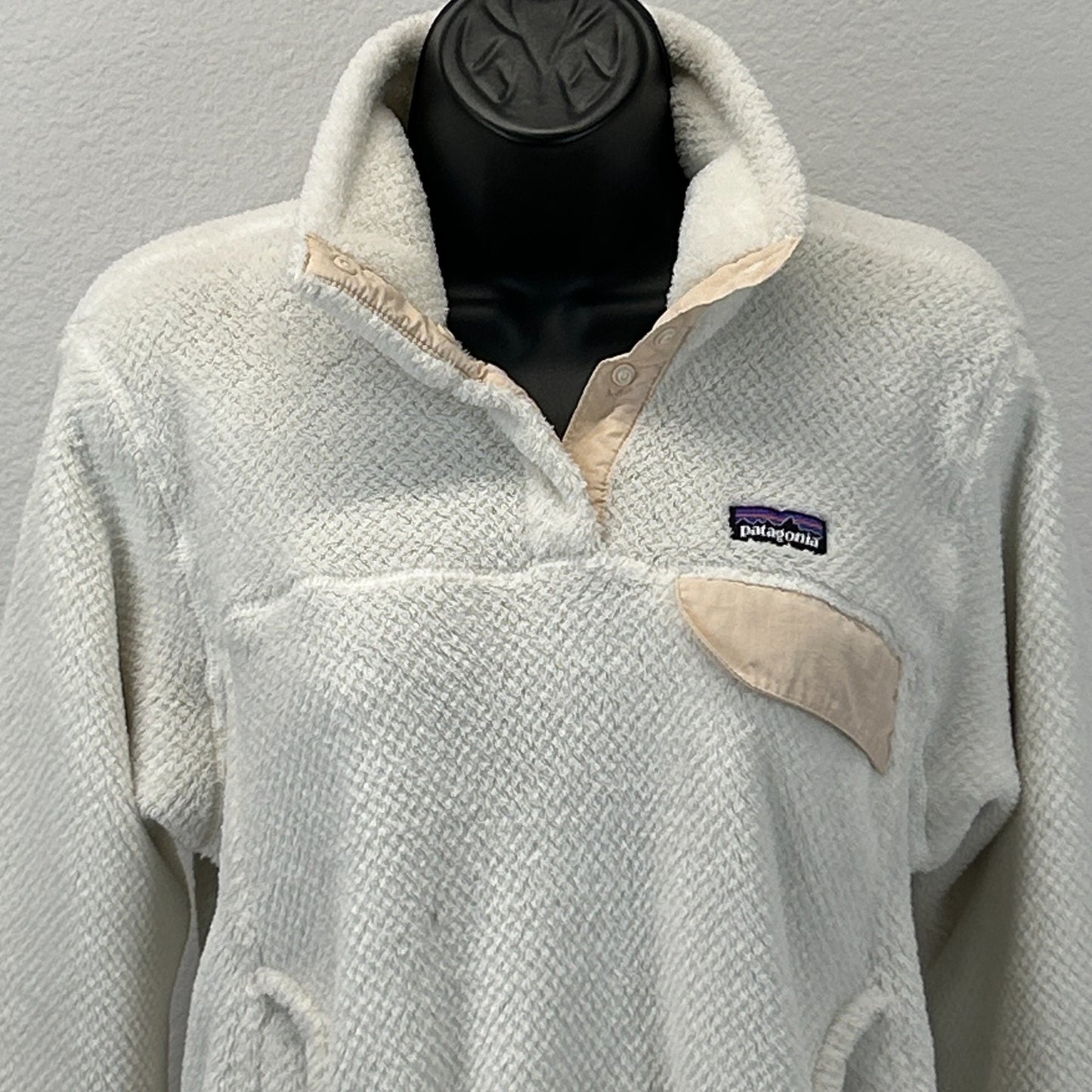 Patagonia Re-Tool Snap-T Fleece Pullover Jacket Polartec Ivory Womens S Small