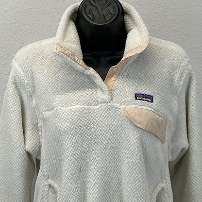 Patagonia Re-Tool Snap-T Fleece Pullover Jacket Polartec Ivory Womens S Small