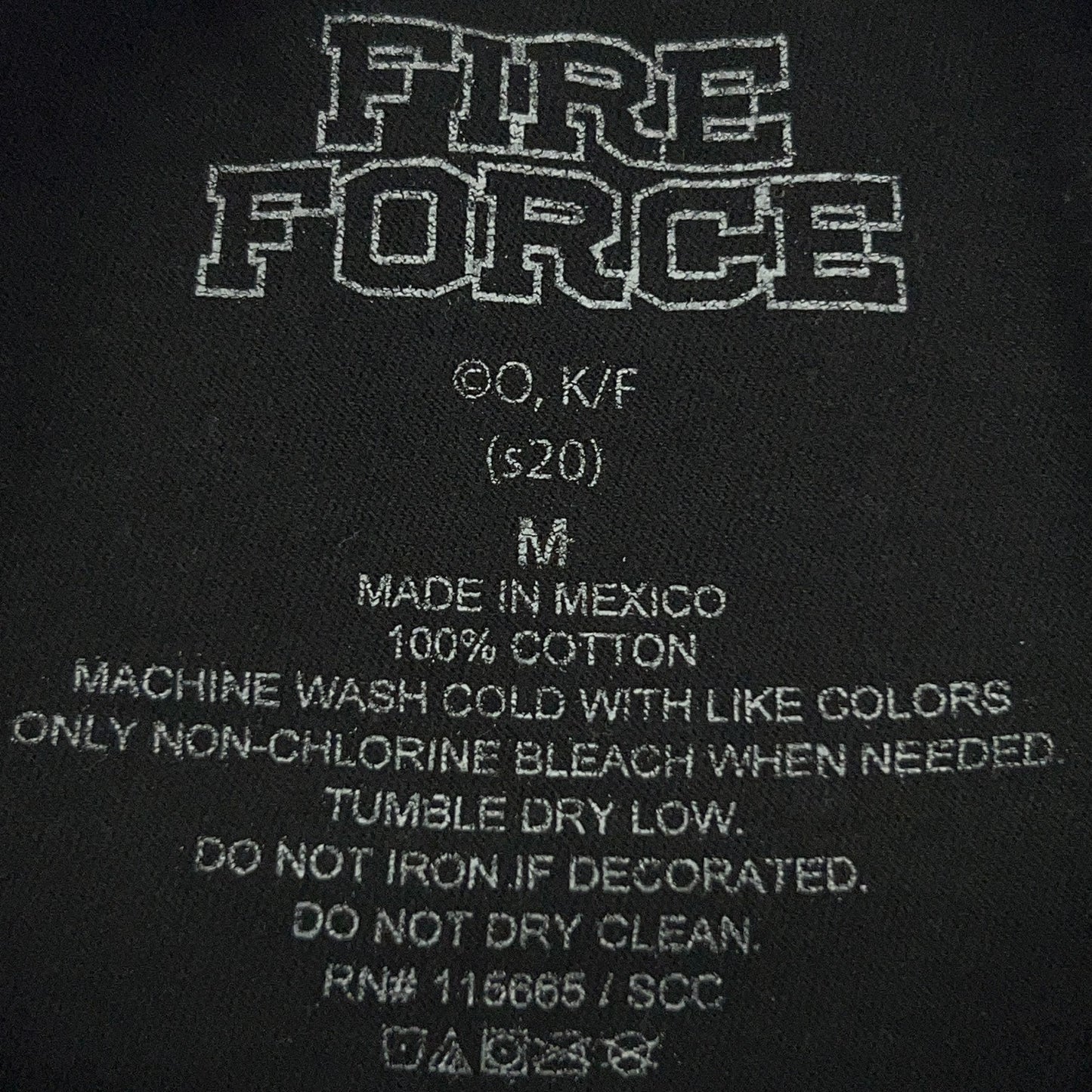Fire Force T Shirt Japanese Manga Anime Short Sleeve Black Unisex M Medium