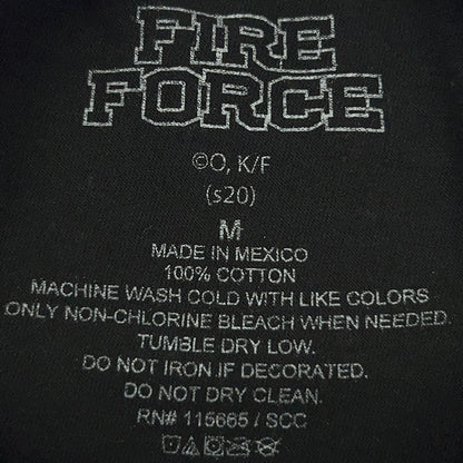 Fire Force T Shirt Japanese Manga Anime Short Sleeve Black Unisex M Medium