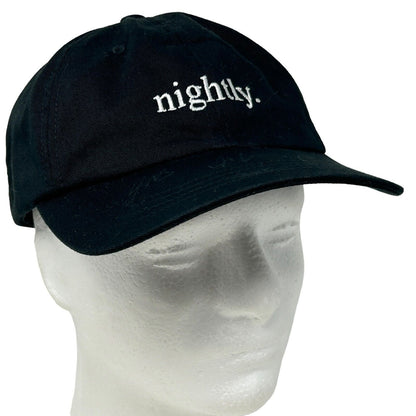 Gorra de béisbol con firma de Nightly Band, con correa trasera autografiada y firmas, color negro