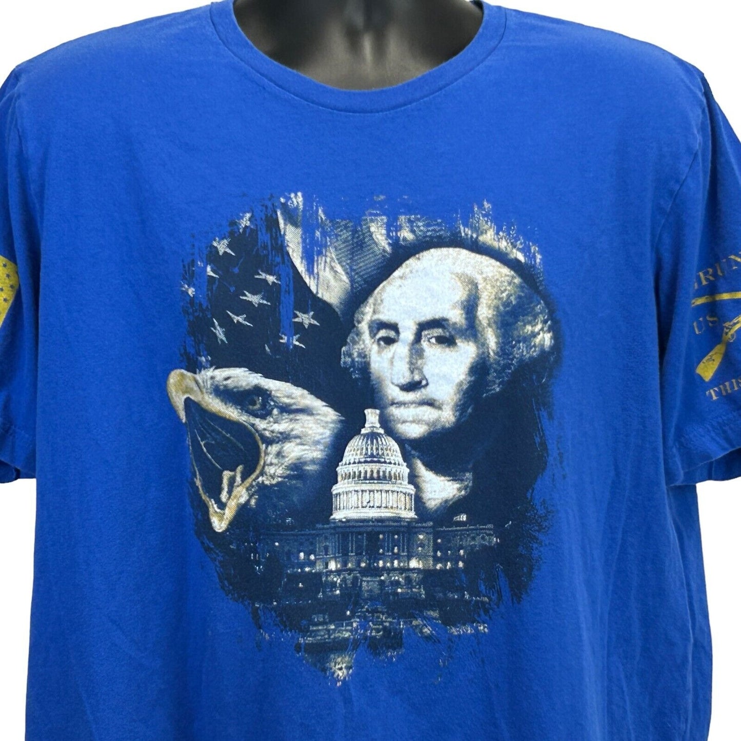 Camiseta estilo Grunt con diseño del Capitolio de George Washington, talla XL, para hombre, color azul