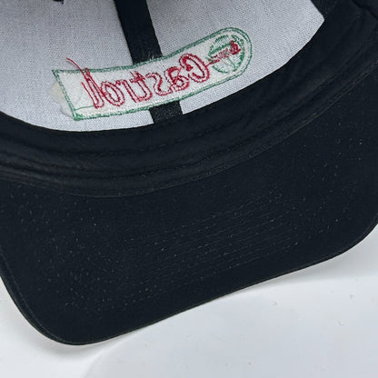 Castrol Oil Hat Baseball Cap Mechanic Auto Repair Black Strapback 6 Panel