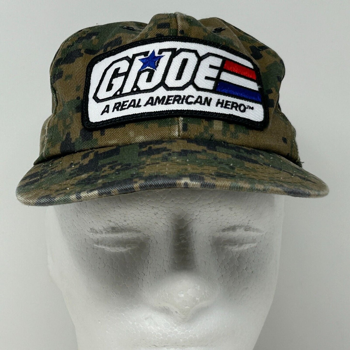 Vintage GI Joe Camo Youth Baseball Hat Cap Green Digital Camouflage Snapback