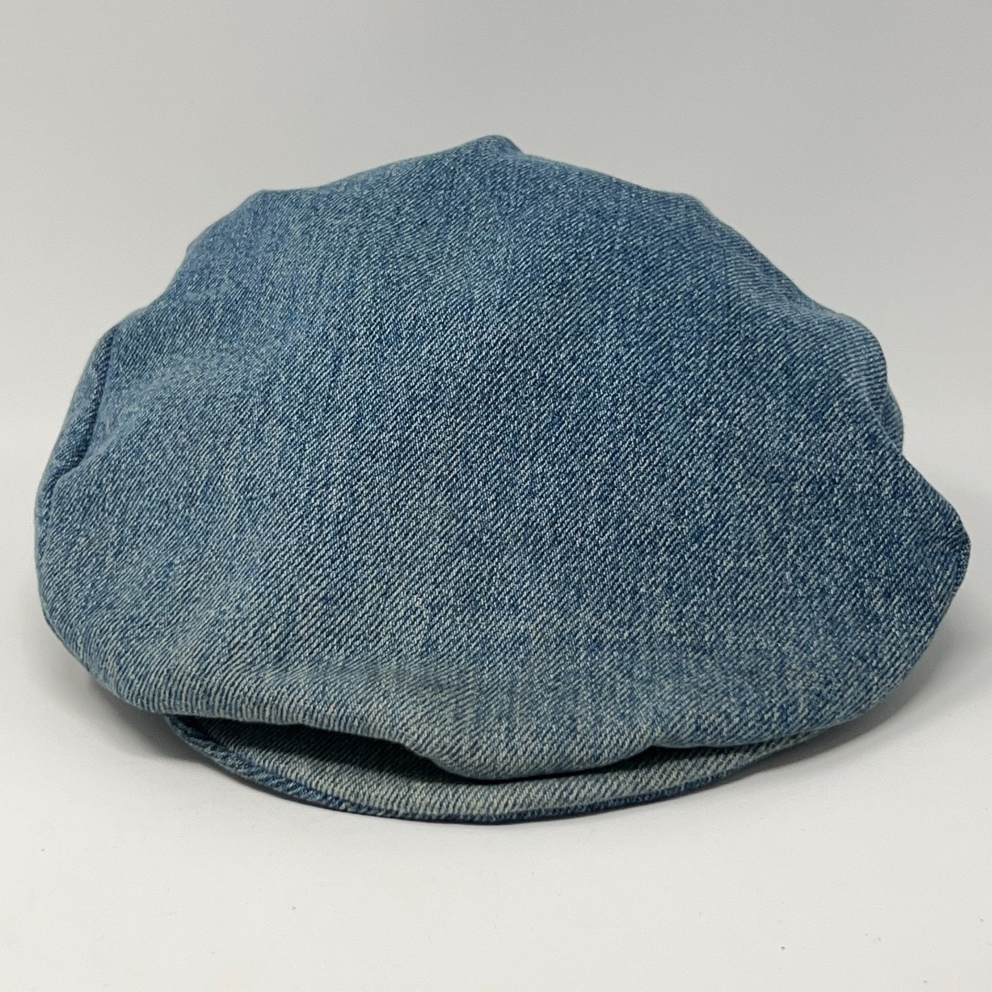 Vintage Denim Jeans Flat Cap Hat Newsboy Cabbie Handmade Blue S-M