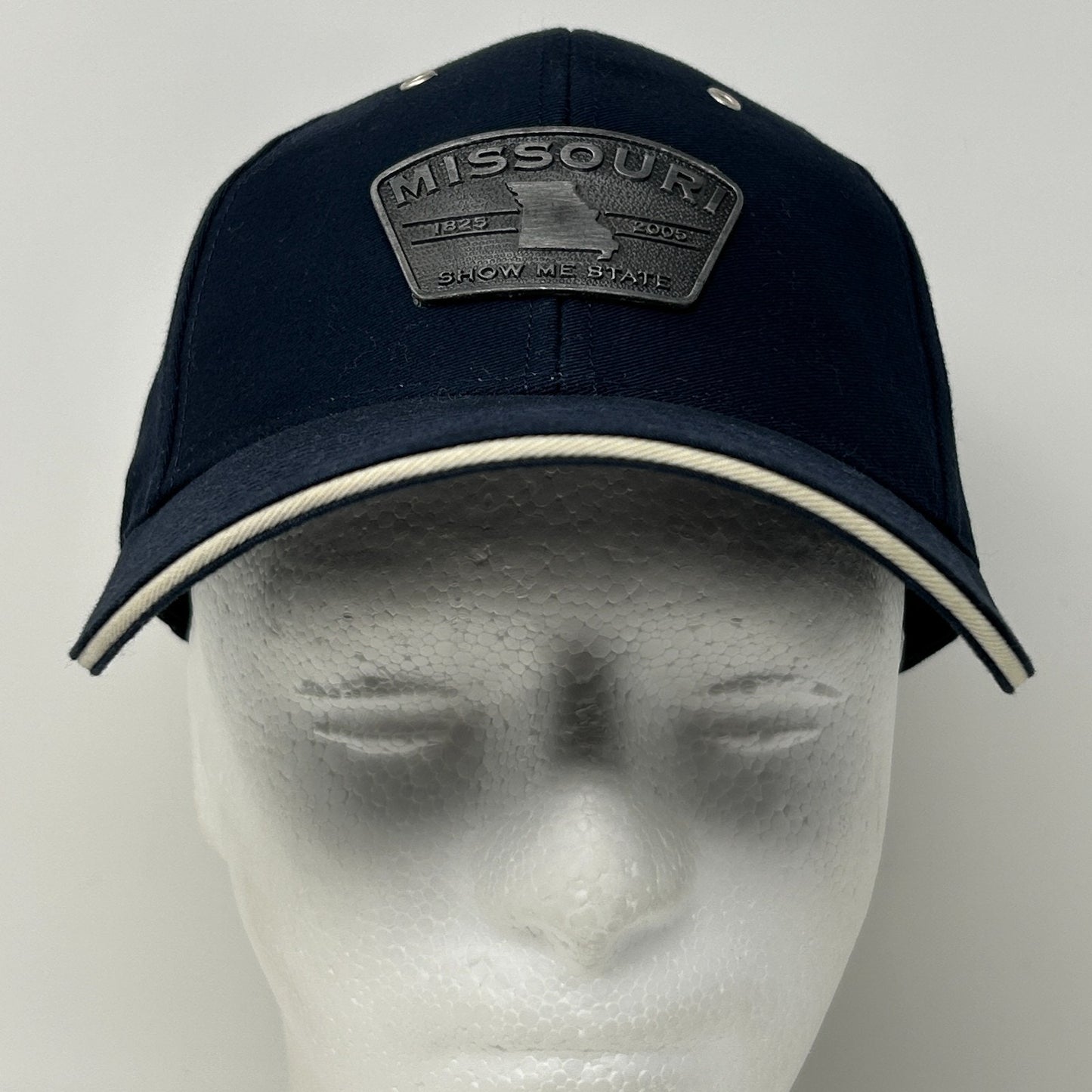 Missouri Show Me State Hat Baseball Cap Falcon Metal Art 6 Panel Strapback Blue