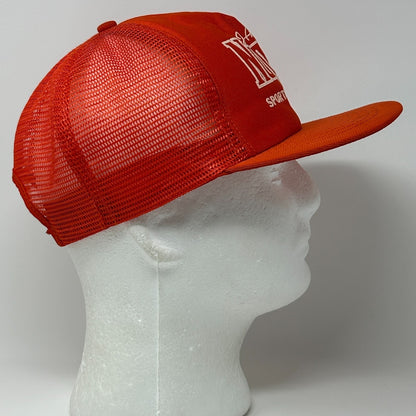 Vintage 80s Nugget Sportsmens Club Trucker Hat Baseball Cap Reno Snapback Orange