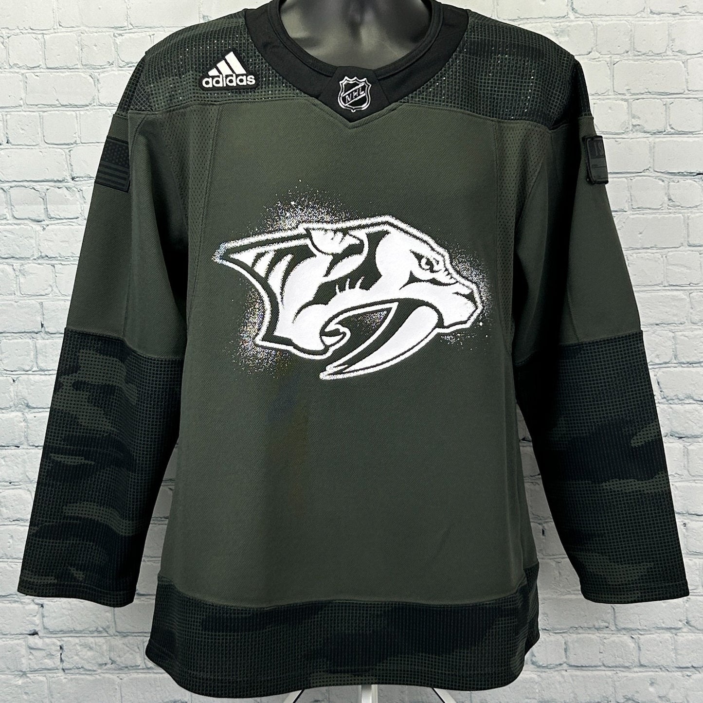 Nashville Predators Military Jersey Adidas I Salute Service NHL Green Mens 42