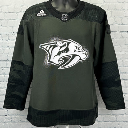 Nashville Predators Military Jersey Adidas I Salute Service NHL Green Mens 42