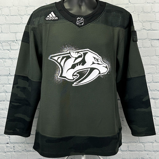 Nashville Predators Military Jersey Adidas I Salute Service NHL Green Mens 42