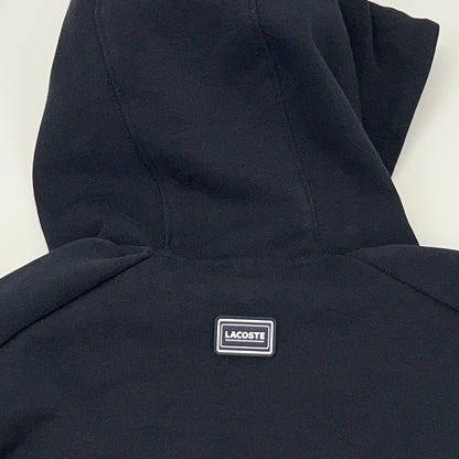 Lacoste Hooded Zip Jacket Mens XL X‑Large Navy Blue Croc Logo Cotton Blend