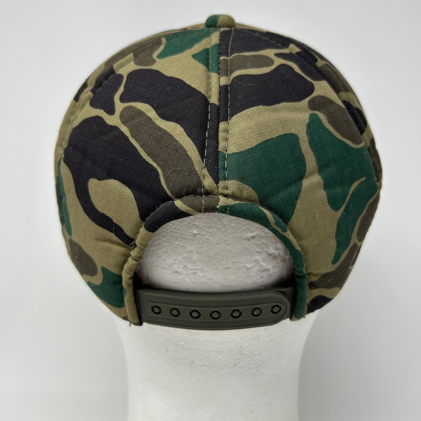 Vintage 80s Link Motor Supply Hat Baseball Cap Camouflage Auto Snapback Beige