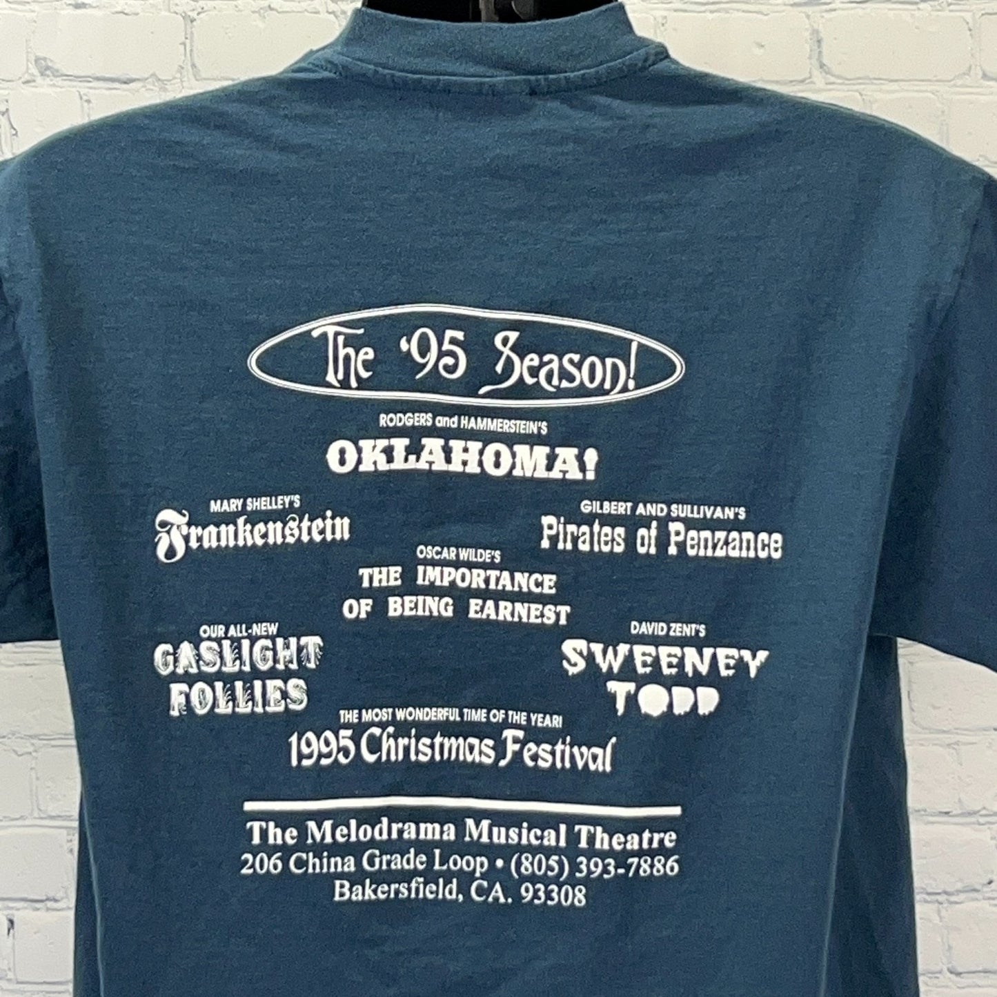Vintage 90s Vaudeville Express Melodrama Musical Theatre T Shirt Blue L Large