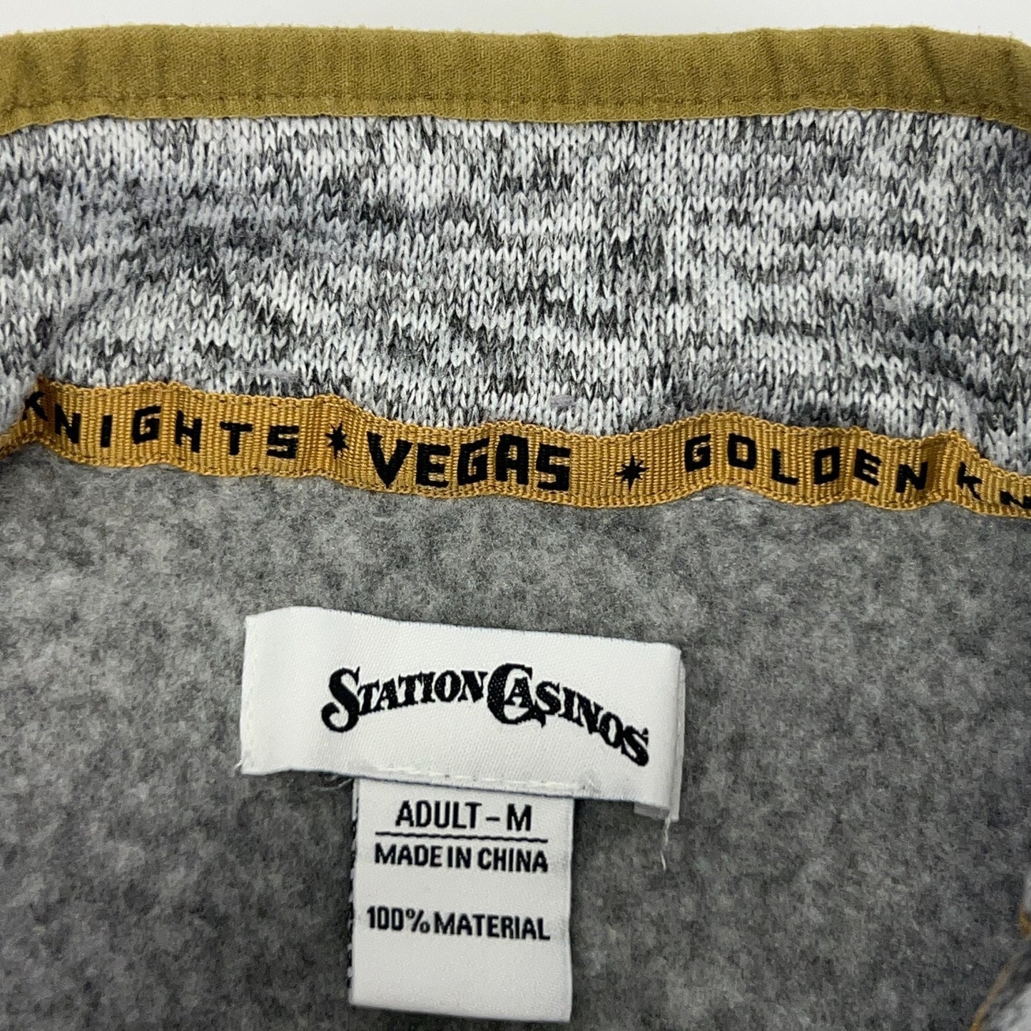 Las Vegas Golden Knights Full Zip Fleece Sweater Jacket NHL Gray M Medium