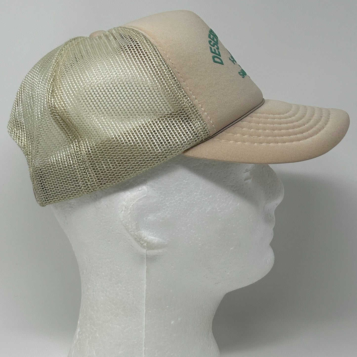 Vintage 90s Desert Storm Saudi Arabia Trucker Hat Baseball Cap Snapback Beige