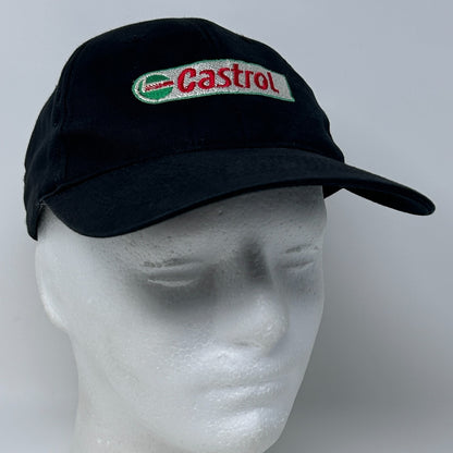 Castrol Oil Hat Baseball Cap Mechanic Auto Repair Black Strapback 6 Panel