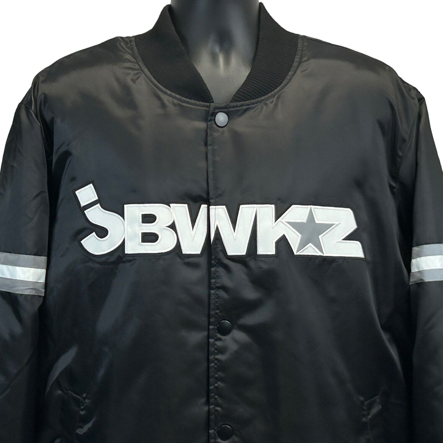 JabbaWockeeZ Starter Satin Bomber Jacket XXL Black Label Hip Hop Dance Crew Mens