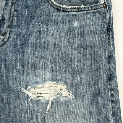 Levis 514 Straight Fit Jeans Distressed Levi Strauss Denim Blue Mens 32x32