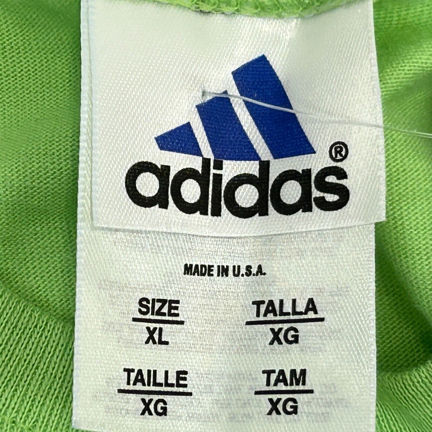 Adidas Womens Vintage 90s T Shirt X-Large Embroidered Logo Made In USA Tee Green