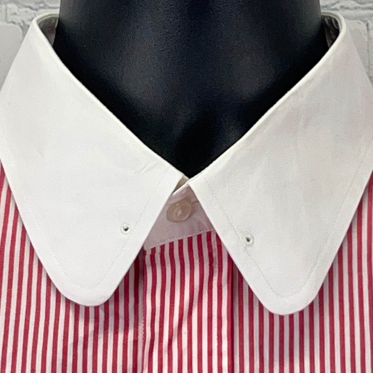 Hemrajani Brothers Dress Shirt 2XL XXL French Cuff Eyelet Collar Red Stripe